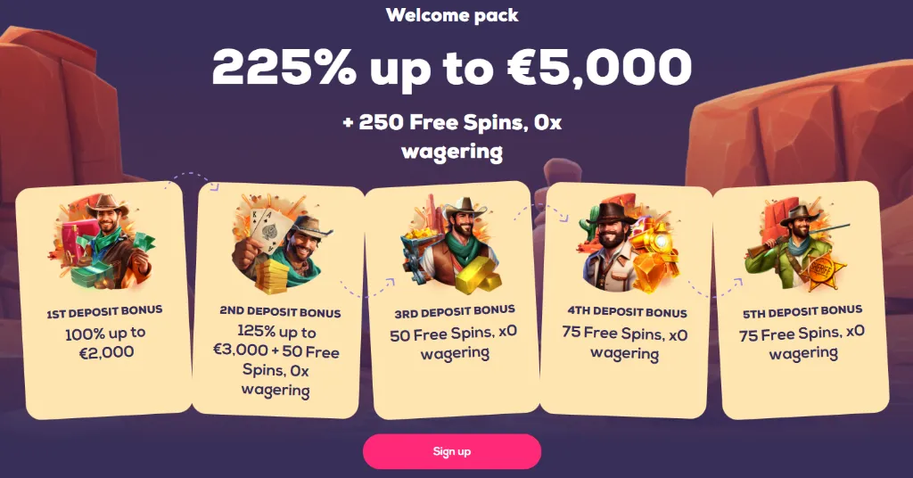 Wild Fortune Casino Welcome Pack